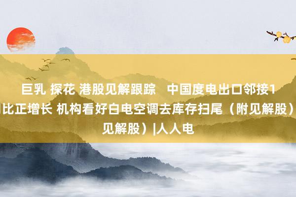 巨乳 探花 港股见解跟踪   中国度电出口邻接18个月同比正增长 机构看好白电空调去库存扫尾（附见解股）|人人电