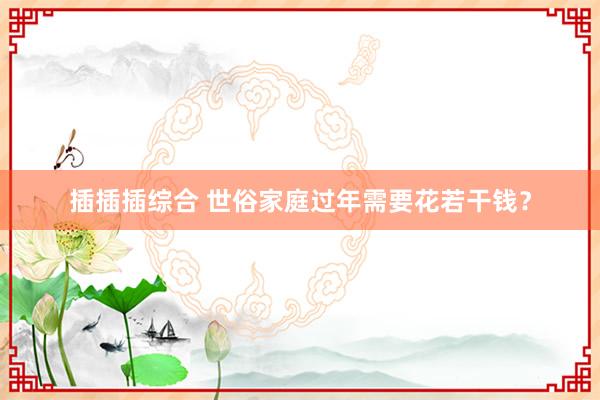 插插插综合 世俗家庭过年需要花若干钱？