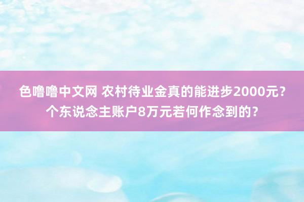 色噜噜中文网 农村待业金真的能进步2000元？个东说念主账户8万元若何作念到的？