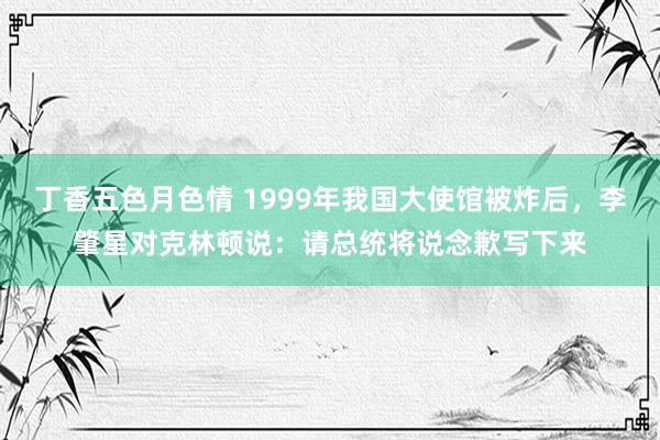 丁香五色月色情 1999年我国大使馆被炸后，李肇星对克林顿说：请总统将说念歉写下来