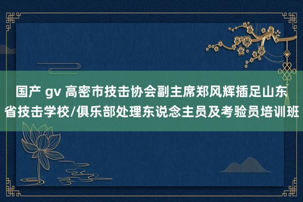 国产 gv 高密市技击协会副主席郑风辉插足山东省技击学校/俱乐部处理东说念主员及考验员培训班