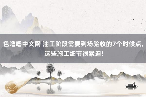 色噜噜中文网 油工阶段需要到场验收的7个时候点, 这些施工细节很紧迫!