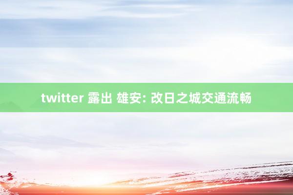 twitter 露出 雄安: 改日之城交通流畅