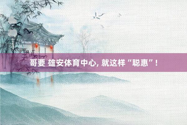 哥要 雄安体育中心, 就这样“聪惠”!