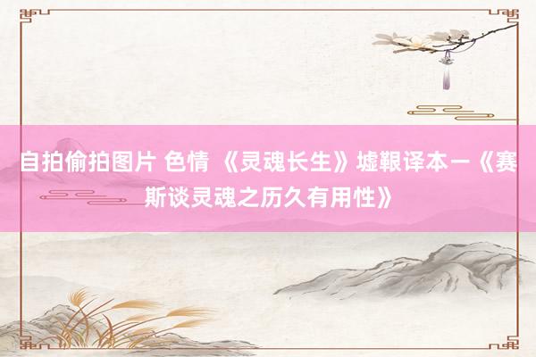 自拍偷拍图片 色情 《灵魂长生》墟鞎译本ー《赛斯谈灵魂之历久有用性》
