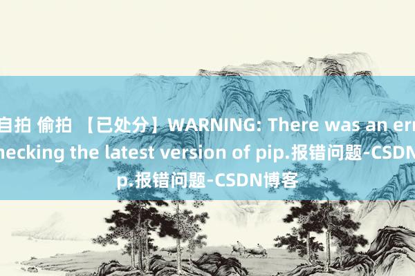 自拍 偷拍 【已处分】WARNING: There was an error checking the latest version of pip.报错问题-CSDN博客