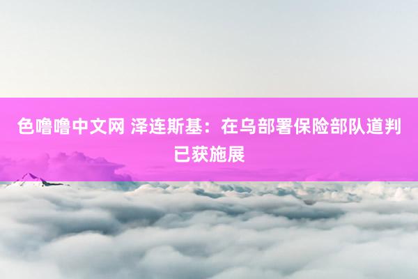 色噜噜中文网 泽连斯基：在乌部署保险部队道判已获施展